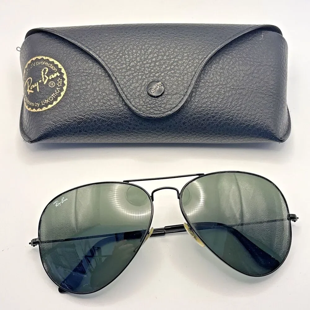 Ray-Ban Aviator Large Metal II Sunglasses Black Metal Frame RB3026 - GOOD